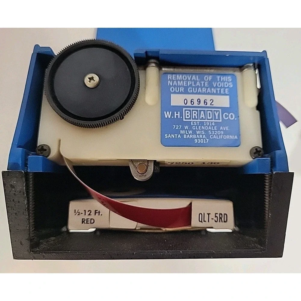 Vintage Brady Tape Embosser Writer Table Top Model QLM-500 Quik Label